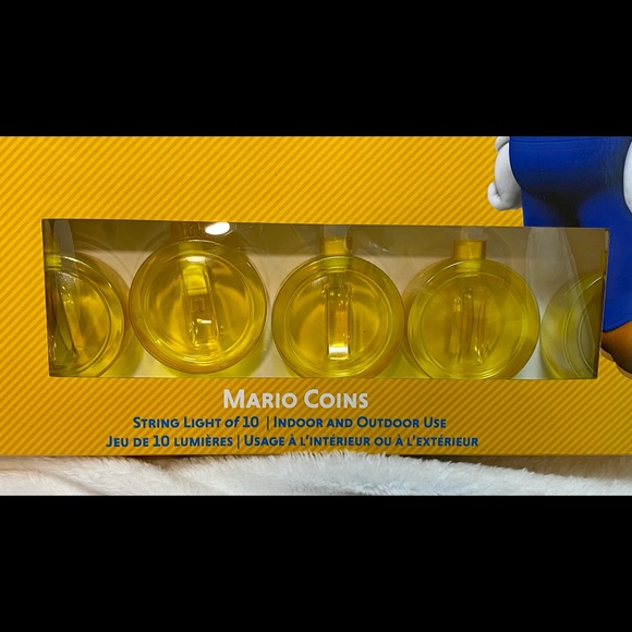 Super Mario Coins String Lights Set of 10 Indoor/Outdoor ThinkGeek Exclusive New - Picture 2 of 6